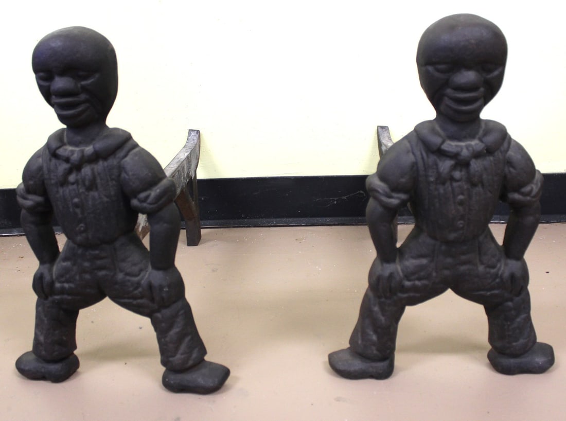 19th C Black Americana Fire/Dogs Andirons (1 of 2)