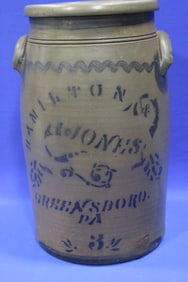 Hamilton Jones Stenciled Stoneware 3 G Crock