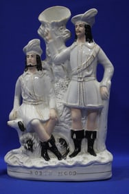 19th C Staffordshire Tall Spill Vase Robin Hood