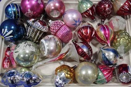 Small Vintage Christmas Feather Tree Ornaments