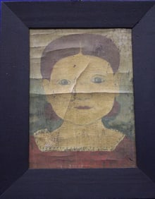 Early to Mid-19th C Oil Painting of Young Girl