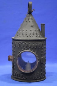Small Punched Tin Candle Lantern