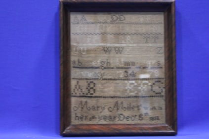 Small Framed School Girl Sampler Dated 1818