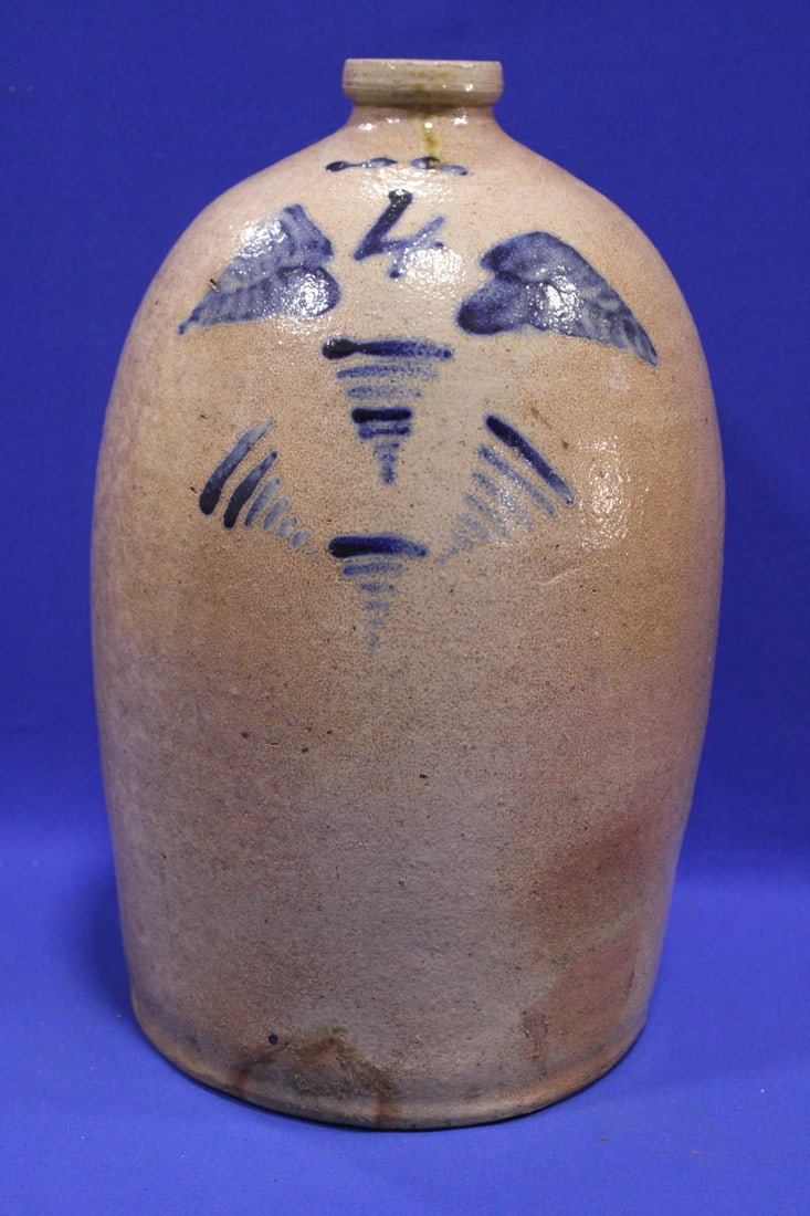 4 G Stoneware Cobalt Decorated Jug (1 of 5)