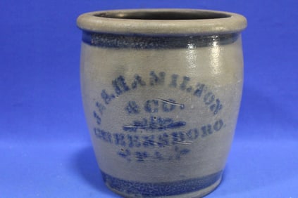 Jas Hamilton & Co Greensboro Pa Stoneware Jar