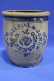 Hamilton & Sons Stenciled Stoneware Jar