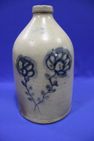 2 Gallon Cobalt Flower Decorated Jug