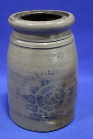Cobalt Stenciled 1 Qt Wax Seal Canning Jar