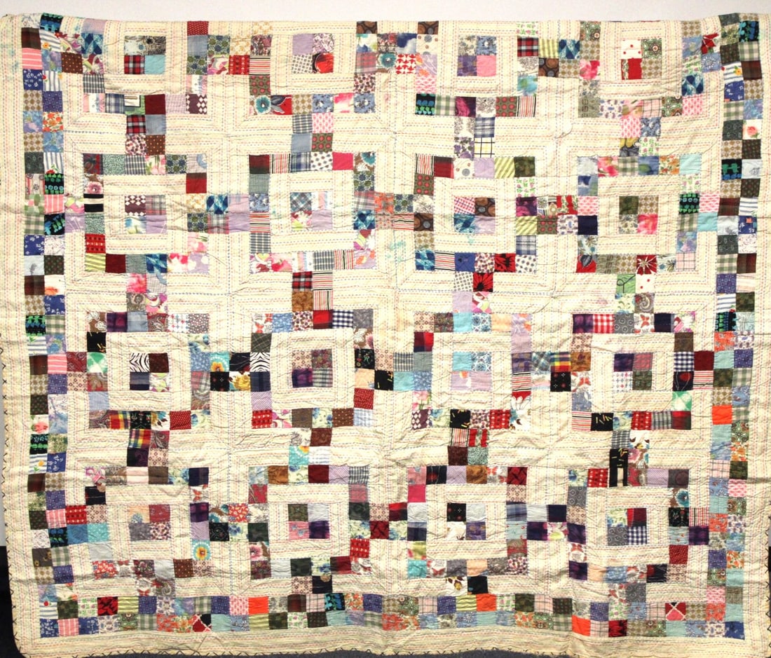 Block Postage Stamp Pattern Quilt (1 of 3)