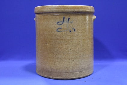 Stoneware Crock w/ Cobalt Decorated "4"