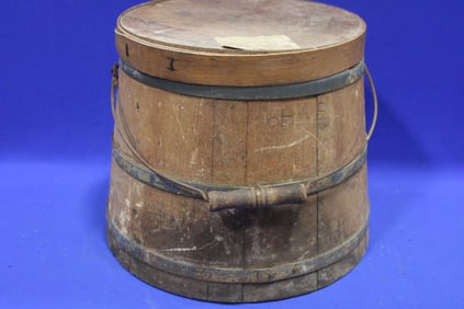 Early Banded Stave Firkin / Syrup Bucket