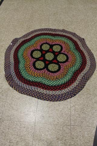 Multi-Color Rag Rug: 43" across.