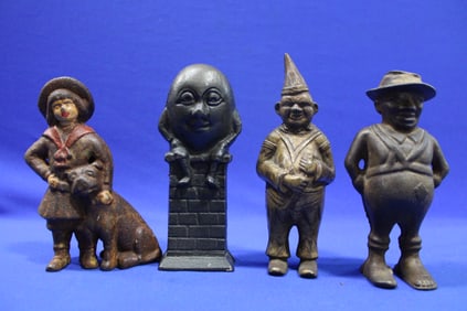 4 Character Cast Iron Still Banks