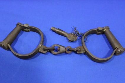 Civil War Era Cast Iron Handcuff w/ Key