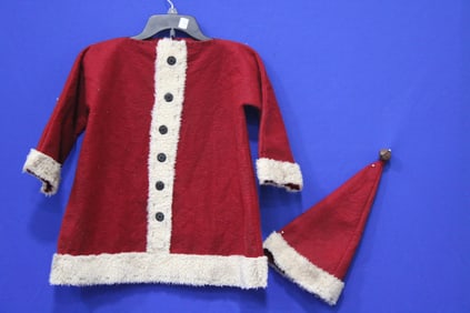 Rare Antique Child's Santa Claus Coat & Hat