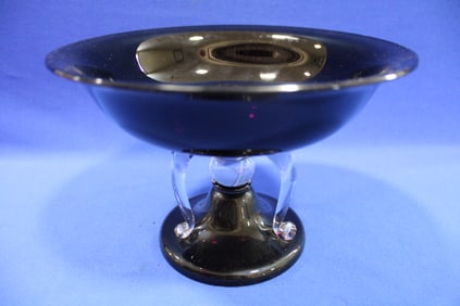 Black Amethyst - Attributed to Pairpoint Pedestal Bowl
