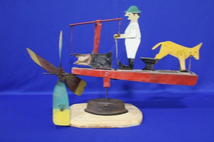 Folk Art Whirligig w/ Bellows