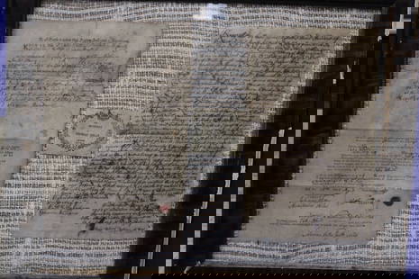 1732,1785 & 1794 Ephemera / Documents: 1732,1785 & 1794 Ephemera / Documents - Framed 18th century documents (note: writing is hard to interpret) - 1) Dated 1785 John White, State of Connecticut, appears to be selling his property; 2) Date