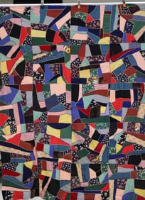 19th C Crazy Quilt Top w/ Jewel Colors