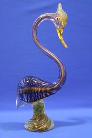 Murano Sommerso Art Glass Heron