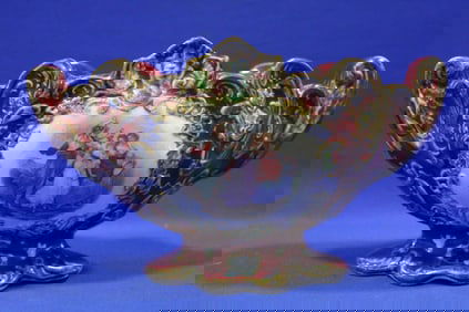 Porcelain Deep Red Majolica Vase "L28"