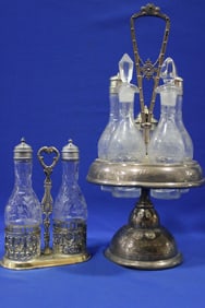 2 Sets Cruets in SP Holders