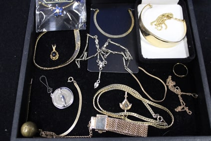 Group of Costume Jewelry Includes Bracelet & More