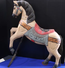 Painted & Carved Prancing Pony Store Display