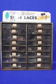 1930-50s Shoe Lace Store Display Cabinet