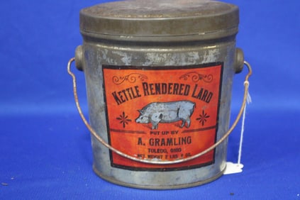 Toledo OH Tin Advertising Lard Pail / Bucket