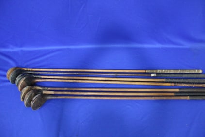 7 Antique Drivers Golf Club w/ Hickory Shafts