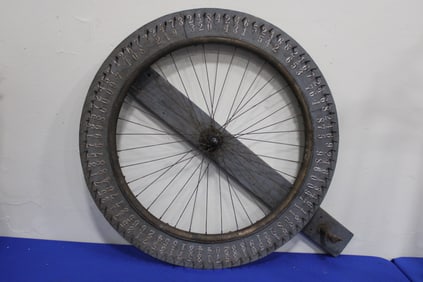 Antique Wooden Gaming Wheel in Original Paint