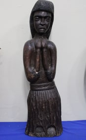 Carved Wooden Native / Hawaiian Statue Figure