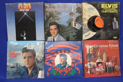 6 Elvis Presley Record Albums w/ Covers