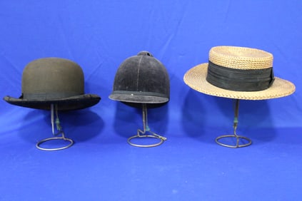 19th C Men's Hats - Lot of 3