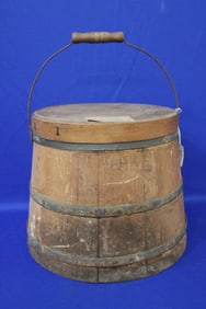 Early Wooden Firkin / Sugar Bucket