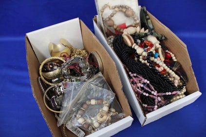2 Box Lots of Costume Jewelry Unsorted