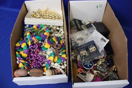2 Box Lots of Costume Jewelry Unsorted