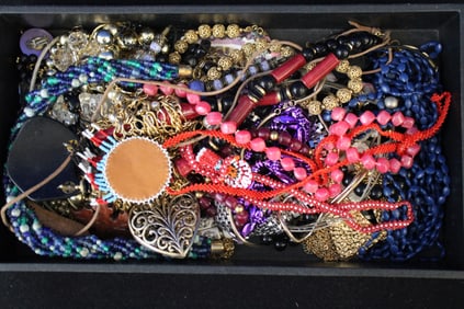 Vintage Jewelry Necklaces  Includes Red Beaded