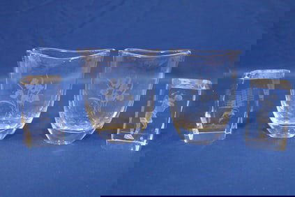 1980-90s Etched Art Glass