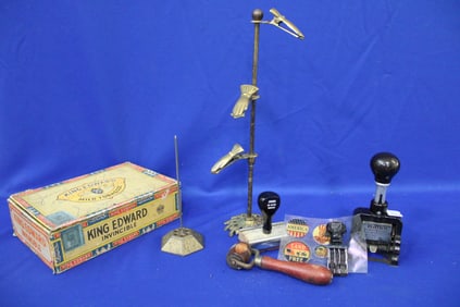 Boxlot of Desk Items - Date Stamps, etc.