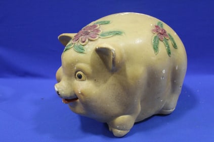 1930-50s Large Chalkware Piggy Bank
