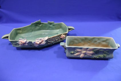 Roseville Pottery Clematis & Magnolia Planters
