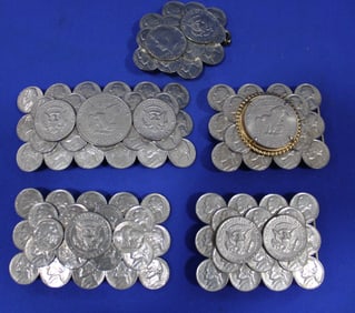 Vintage Belt Buckles - Clustered Coins