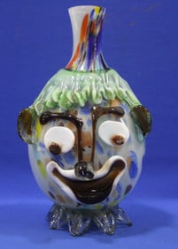 Art Glass Clown Head Jug