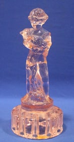 Cambridge Boy Pink Glass Flower Frog