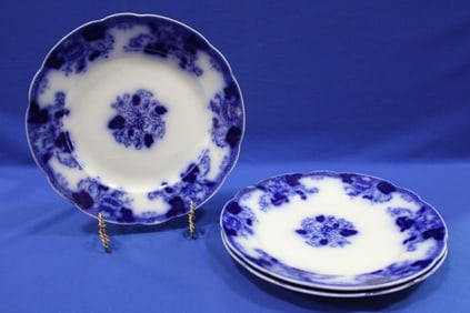 John Maddock Flow Blue Roseville Pattern Plates