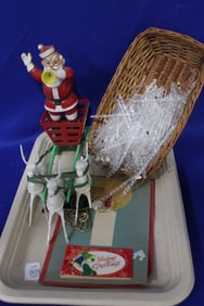 Group of Christmas Items - Candy Container, More