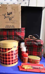 1970s Scottish Plaid Portable / Picnic Thermos /Items