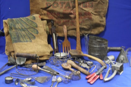 Burlap Advertising Potato / Feed Sacks & Kitchenware